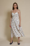 Crescent Mason Bustier Midi Dress, in ivory.