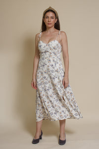 Crescent Mason Bustier Midi Dress, in ivory.