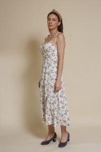 Crescent Mason Bustier Midi Dress, in ivory.