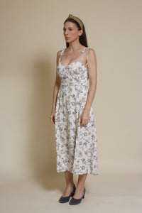 Crescent Mason Bustier Midi Dress, in ivory.
