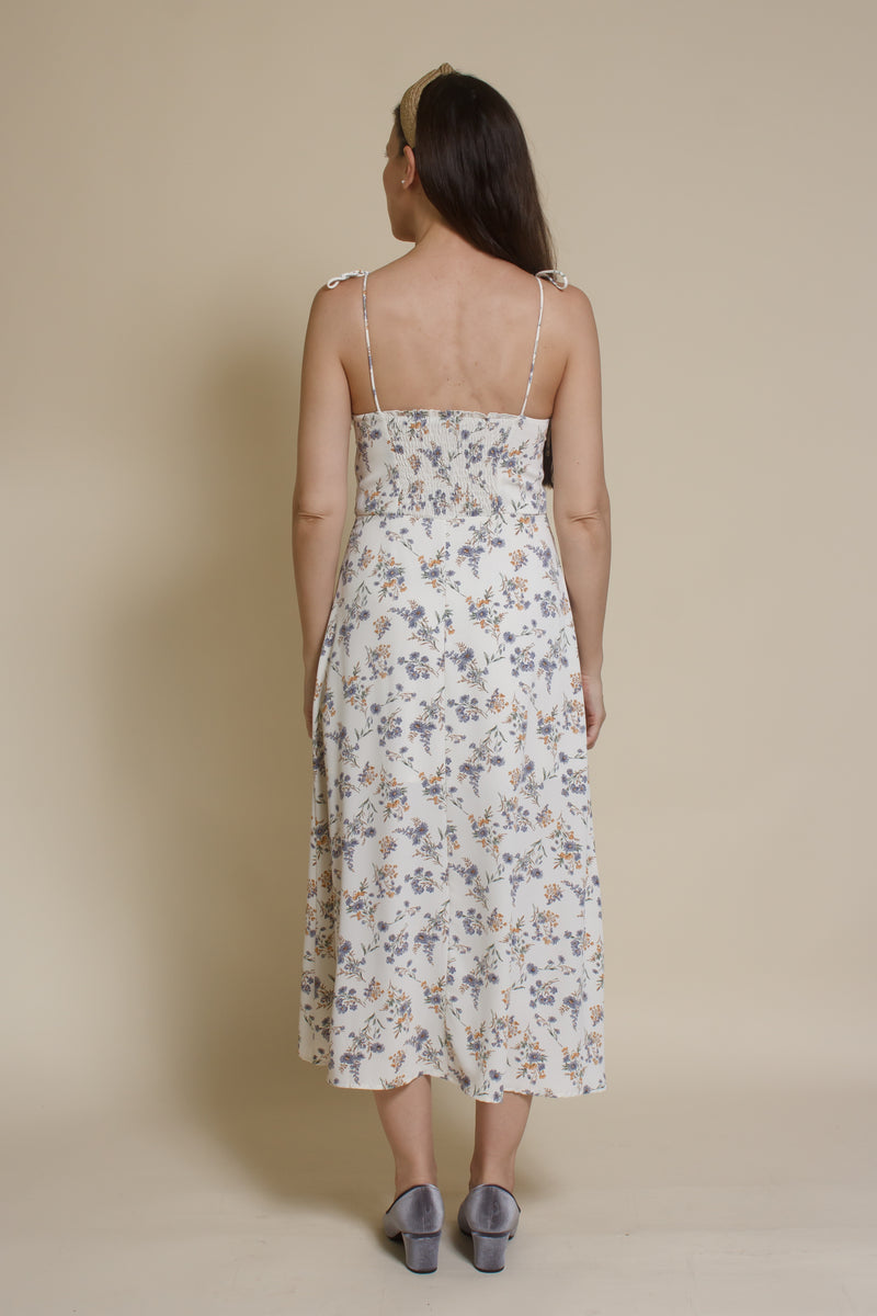 Crescent Mason Bustier Midi Dress, in ivory.