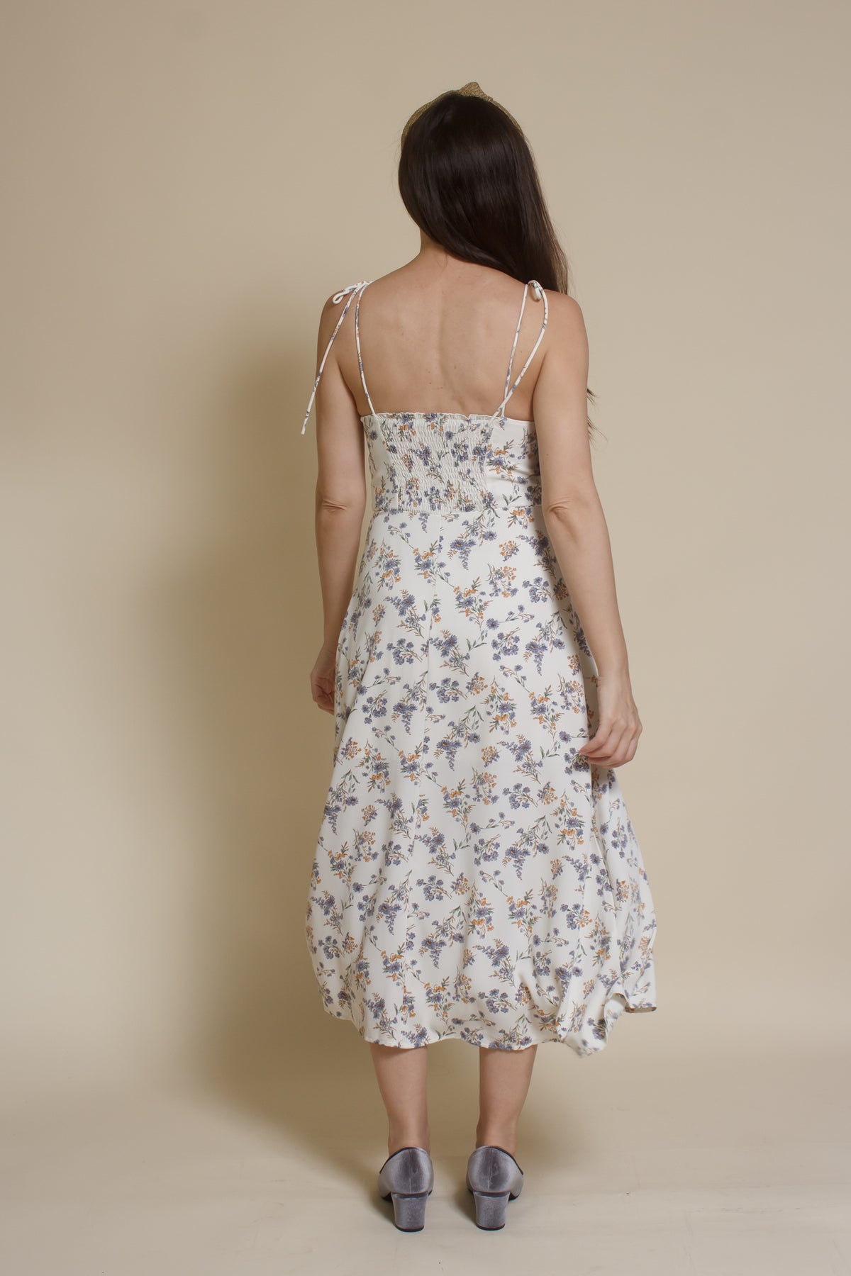 Crescent Mason Bustier Midi Dress, in ivory.