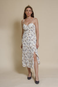 Crescent Mason Bustier Midi Dress, in ivory.