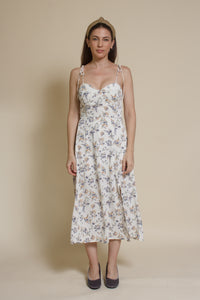Crescent Mason Bustier Midi Dress, in ivory.