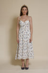 Crescent Mason Bustier Midi Dress, in ivory.