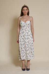 Crescent Mason Bustier Midi Dress, in ivory.