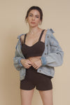 Crescent Mylie Ribbed Set, in espresso.