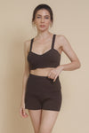 Crescent Mylie Ribbed Set, in espresso.