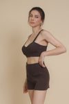 Crescent Mylie Ribbed Set, in espresso.