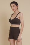 Crescent Mylie Ribbed Set, in espresso.