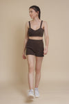 Crescent Mylie Ribbed Set, in espresso.