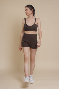 Crescent Mylie Ribbed Set, in espresso.