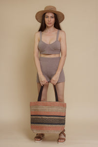 Crescent Mylie Ribbed Set, in coffee.