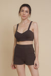 Crescent Mylie Ribbed Set, in espresso.