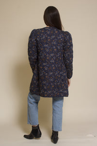 Current Air quilted floral jacket, in navy.