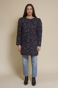 Current Air quilted floral jacket, in navy.