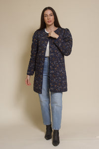 Current Air quilted floral jacket, in navy.