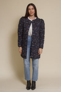 Current Air quilted floral jacket, in navy.