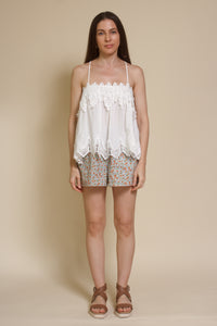 Do + Be lace detail camisole top, in white.