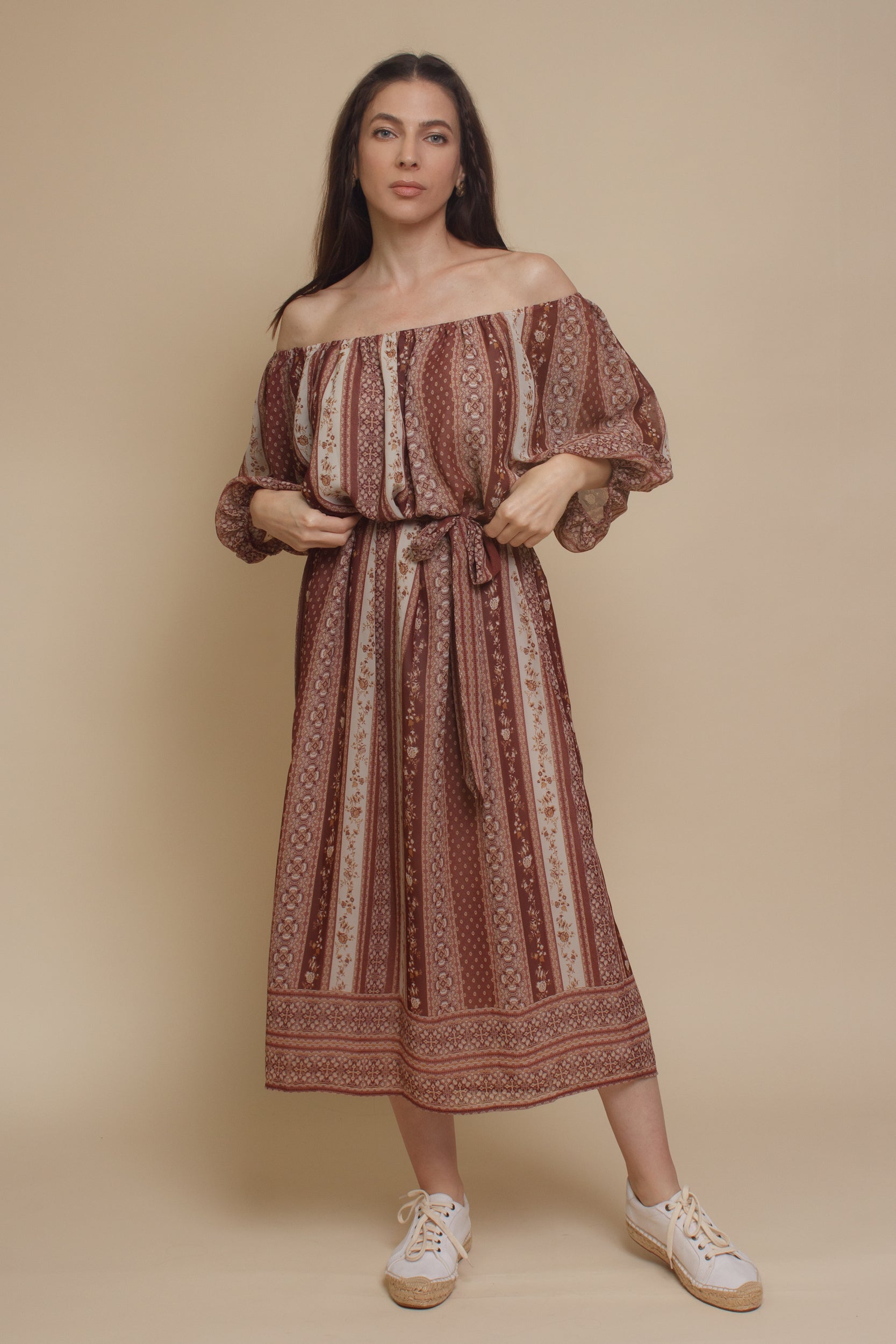 dress forum midi dress Dress Forum Mauve & Taupe Slow Dancing Button Detail Midi Dress