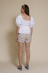 English Factory puff sleeve babydoll style top, in white.