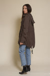 Fate parka jacket with cargo pockets and optional hood, in olive