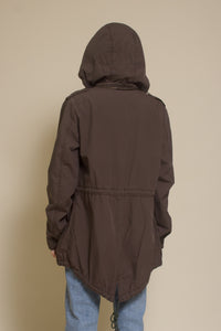 Fate parka jacket with cargo pockets and optional hood, in olive