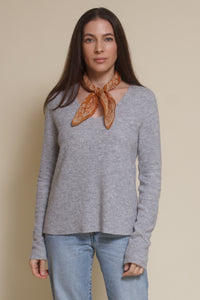 Fate split back sweater, in grey.