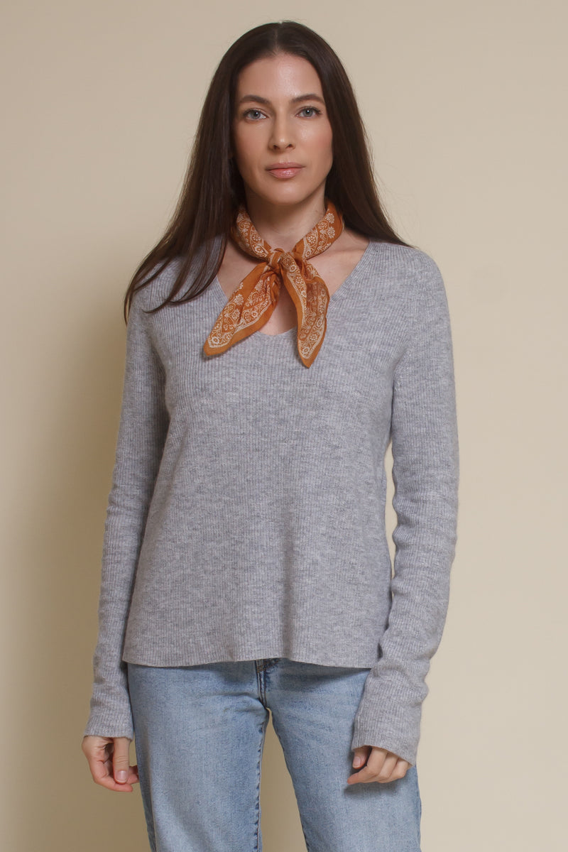 Fate split back sweater, in grey.