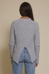 Fate split back sweater, in grey.