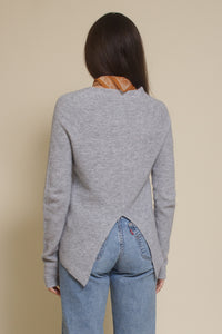 Fate split back sweater, in grey.