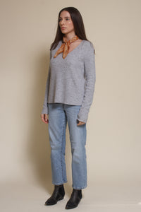 Fate split back sweater, in grey.