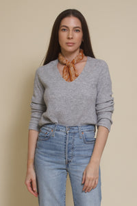 Fate split back sweater, in grey.