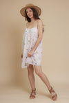 Floral embroidered sundress, in ivory.