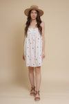 Floral embroidered sundress, in ivory.