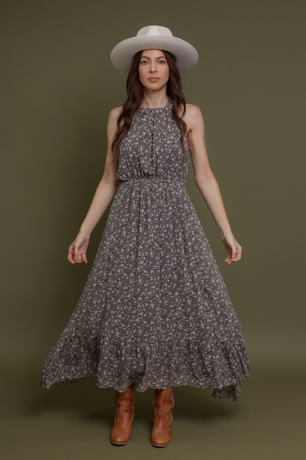 Wishlist Floral Halter Maxi Dress – Franklin Sunset