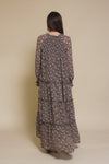 In loom, floral boho maxi dress, in black floral.