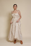 In Loom floral maxi dress with tie straps, in vintage cream.