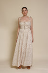 In Loom floral maxi dress with tie straps, in vintage cream.