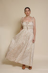 In Loom floral maxi dress with tie straps, in vintage cream.