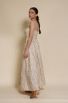 In Loom floral maxi dress with tie straps, in vintage cream.