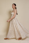 In Loom floral maxi dress with tie straps, in vintage cream.