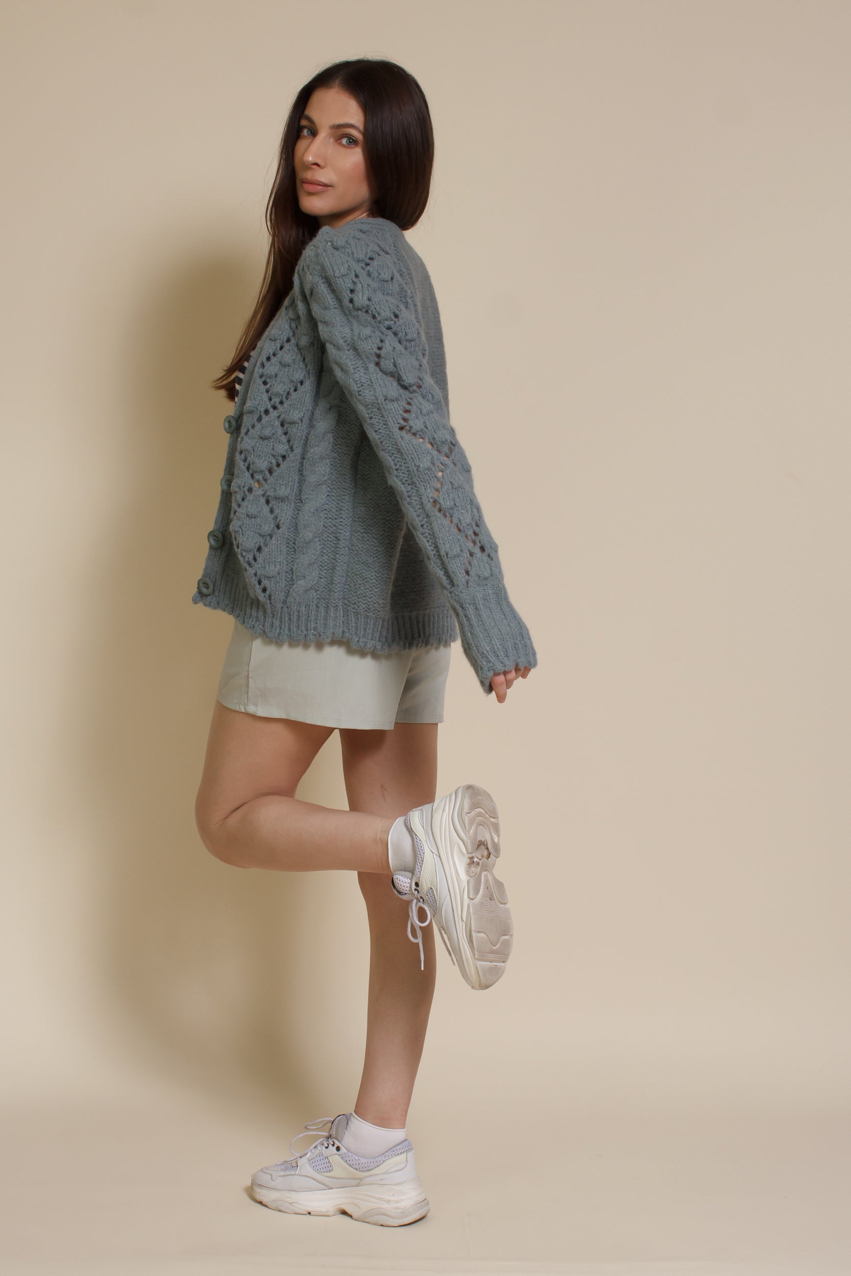 In Loom Chunky Pointelle Cardigan Sweater – Franklin Sunset