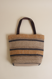 Lovestitch large jute tote bag, in mustard.