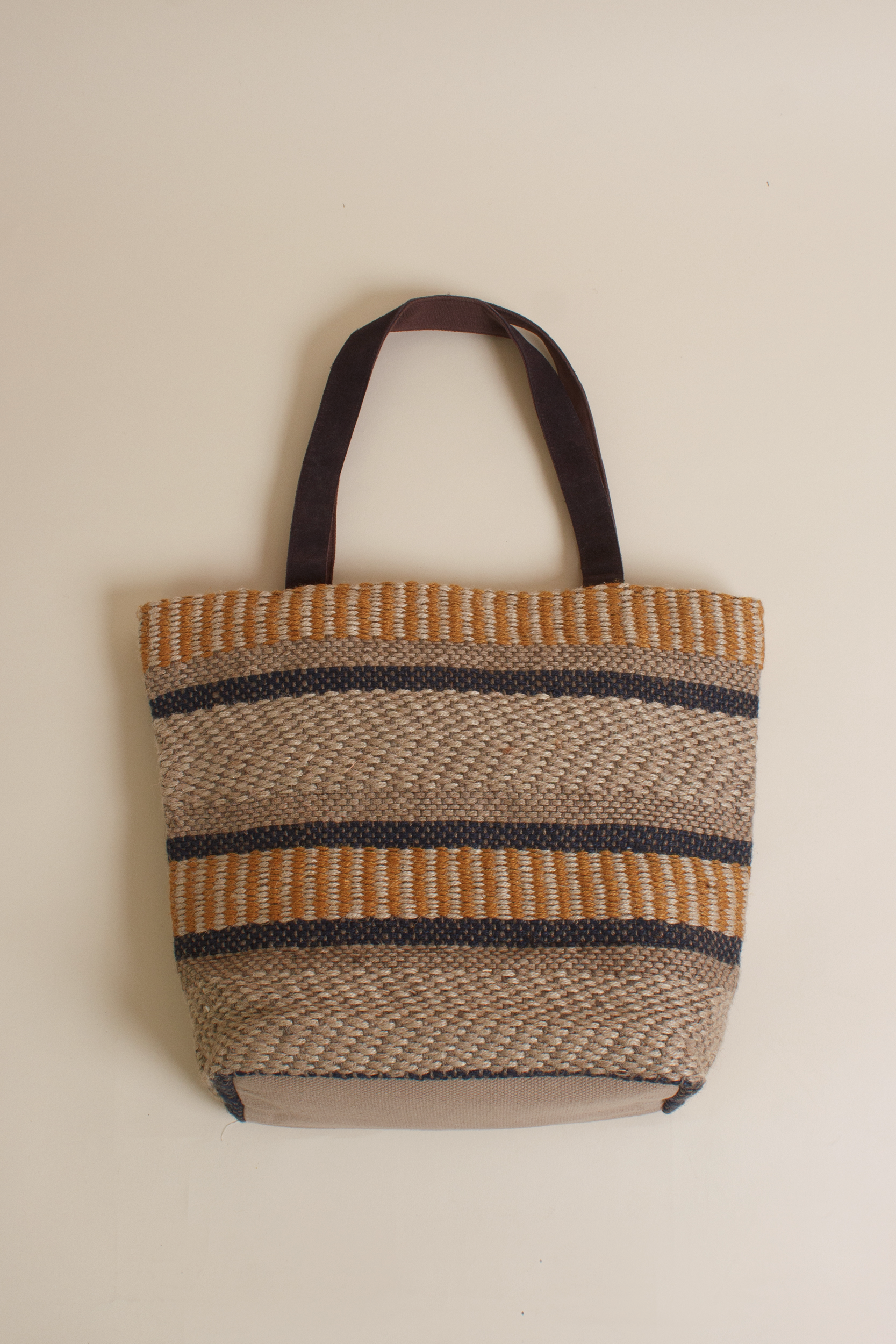 Lovestitch large jute tote bag, in mustard.