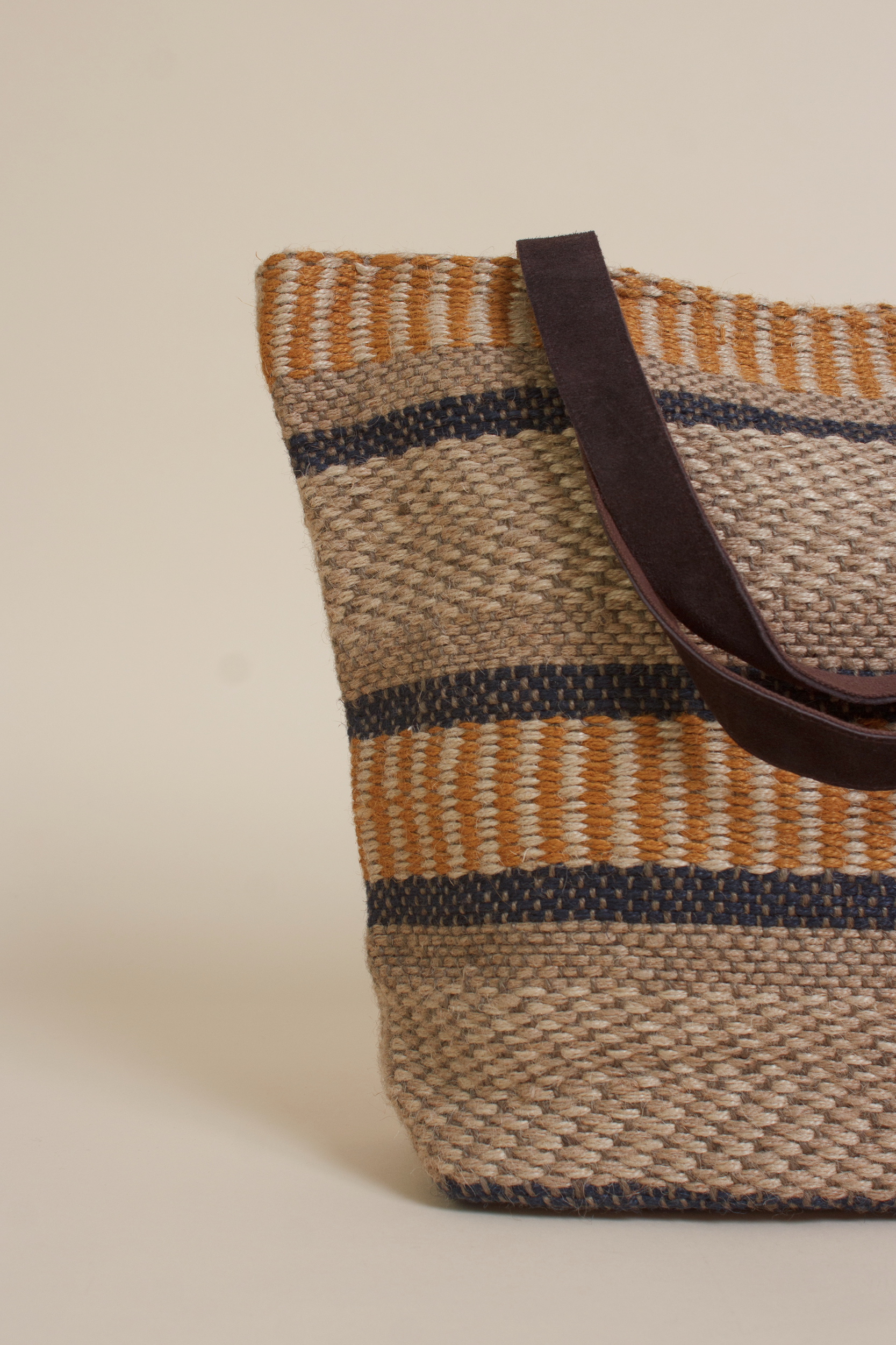 Lovestitch large jute tote bag, in mustard.