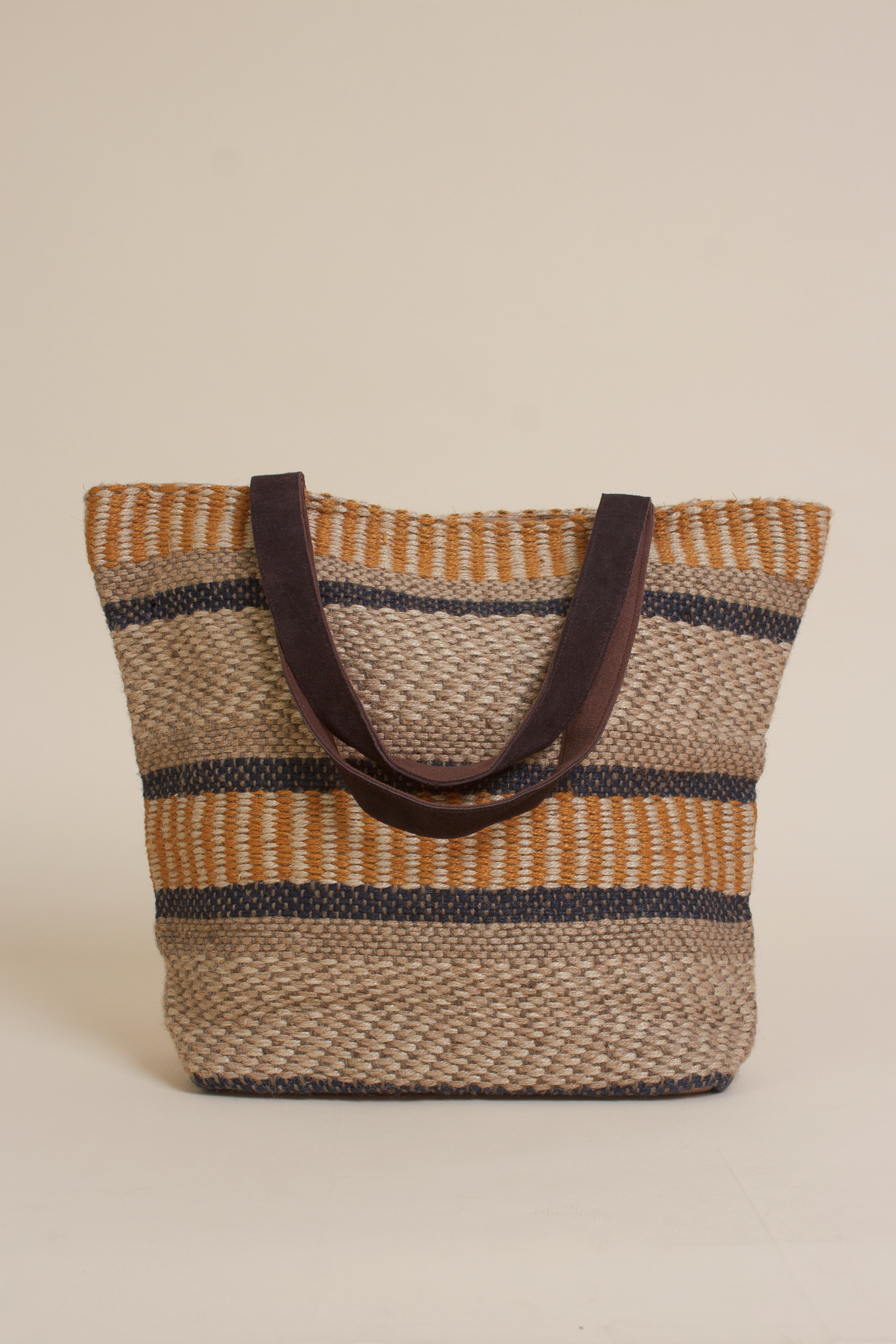 Lovestitch large jute tote bag, in mustard.
