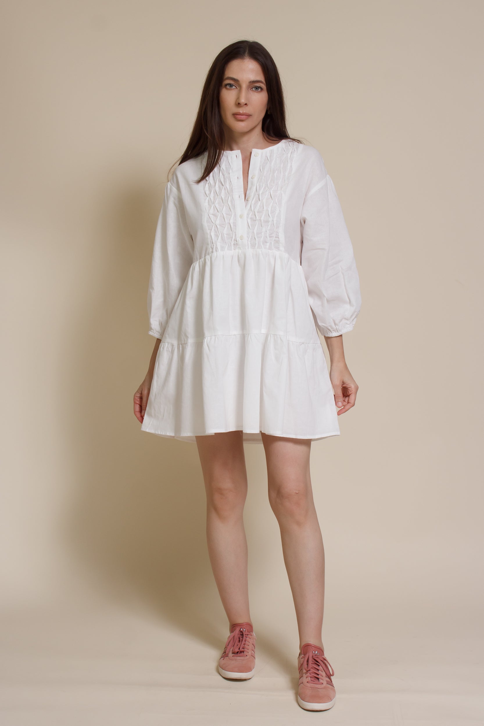 linen mini shirt dress ALMAIS Michelle Linen Mini Shirtdress