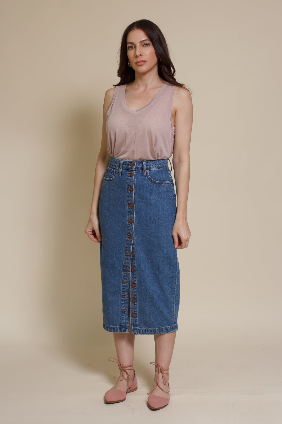 Lats Brand flowy tank top, in rose.