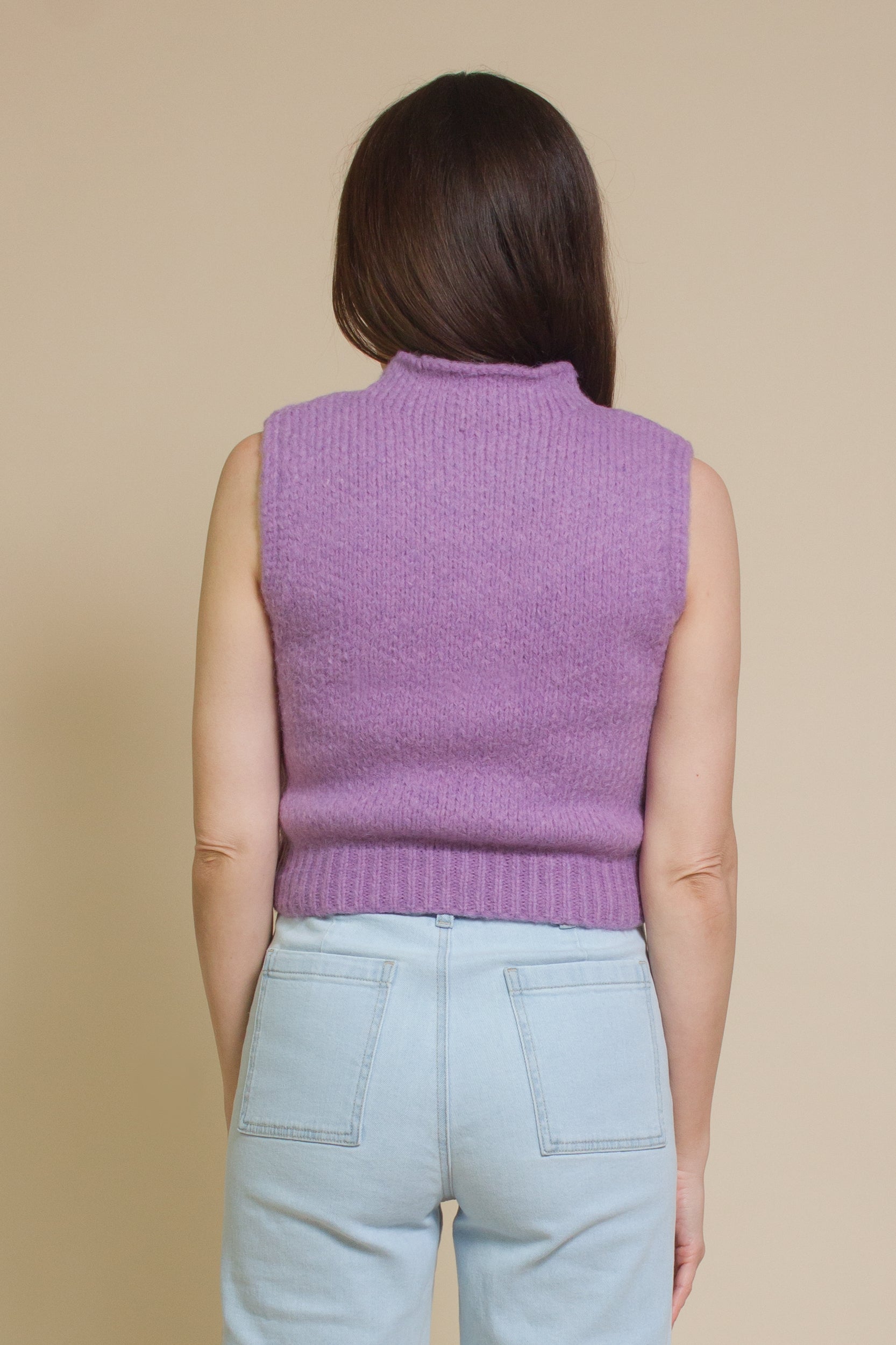 Le Lis Purple Sleeveless Sweater Franklin Sunset